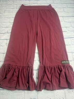 Matilda Jane Ruffle Hem Knit Pants - Dusty Rose. Size Large.